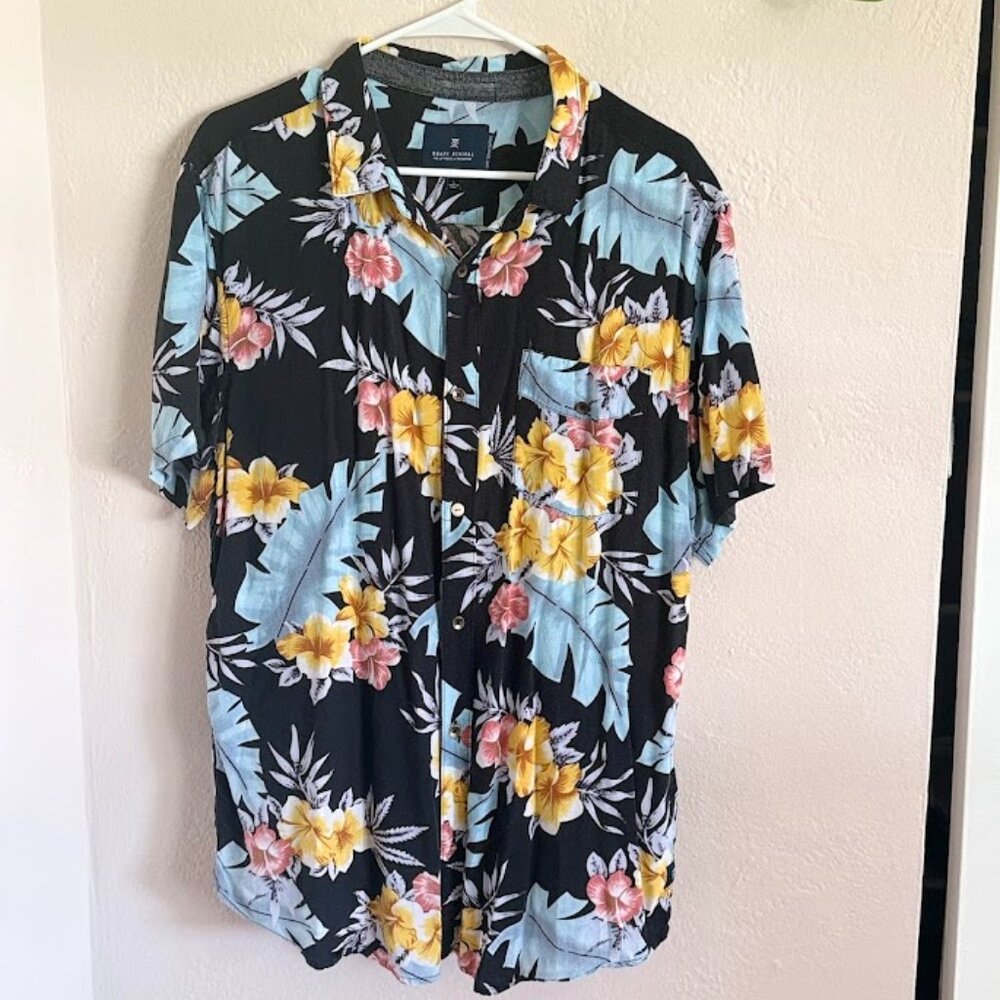 Roark Revival Button-Up (Size L, Black/Blue/Pink/Yellow)